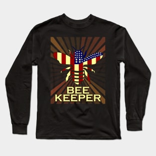 American Beekeeper Funny Beekeeping Gift Long Sleeve T-Shirt